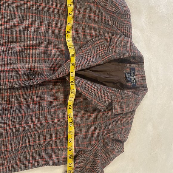 VTG EH Woods Womans Blazer Size 14 Plaid twead Career Wool Blend - Y993 - Picture 5 of 8